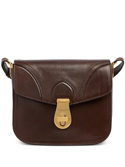 The Bridge Twist-lock Leather Cross Body Bag In Brown