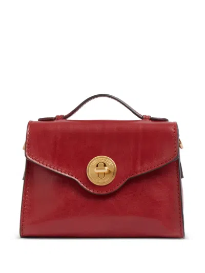 The Bridge Twist-lock Leather Mini Bag In Red