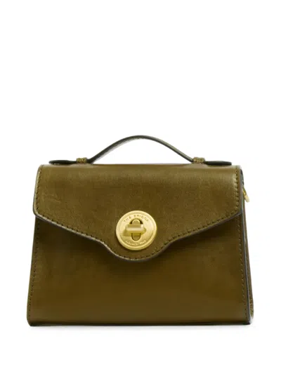 The Bridge Twist-lock Leather Tote Bag In Green