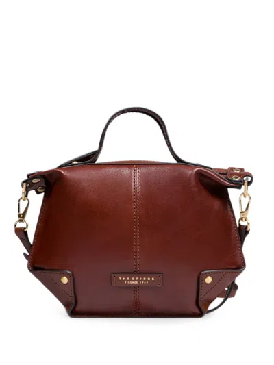 The Bridge Unica Leather Tote Bag In Red