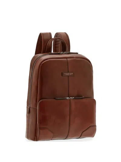 The Bridge Vespucci Leather Laptop Backpack In Brown