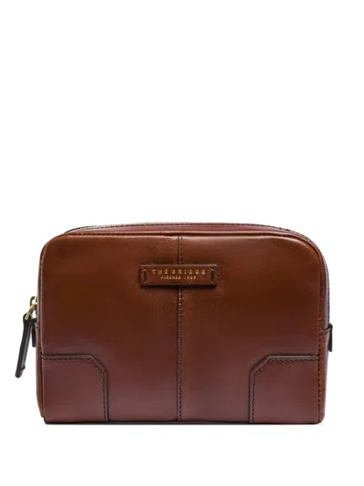 The Bridge Vespucci Leather Zip-around Clutch Bag In Brown