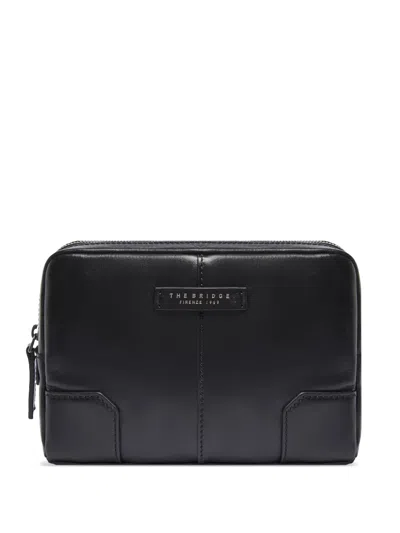 The Bridge Vespucci Leather Zip-top Clutch Bag In Blue