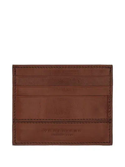 The Bridge Vespucci Logo-debossed Leather Card Holder In Brown