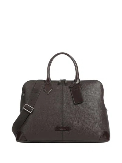 The Bridge Travel Soft Grained Calf Leather Travel Bag In Red