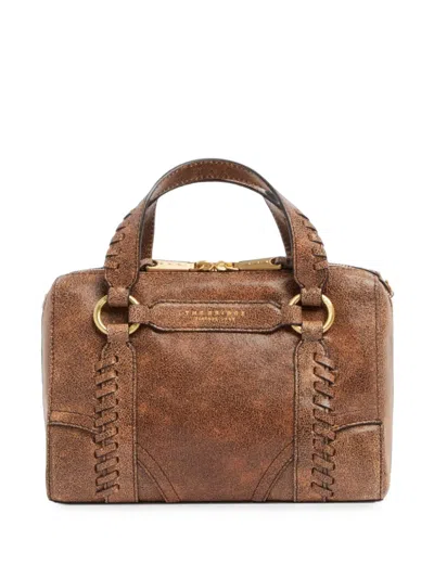 The Bridge Whipstitch-detail Leather Tote Bag In Brown