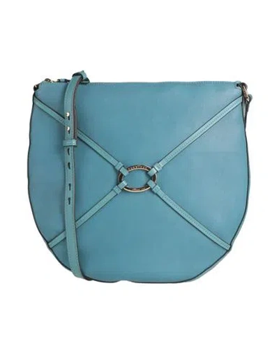 The Bridge Woman Cross-body Bag Turquoise Size - Leather In Blue
