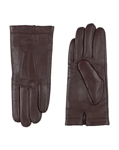 The Bridge Woman Gloves Chocolate Brown Size 8 Leather In Gold