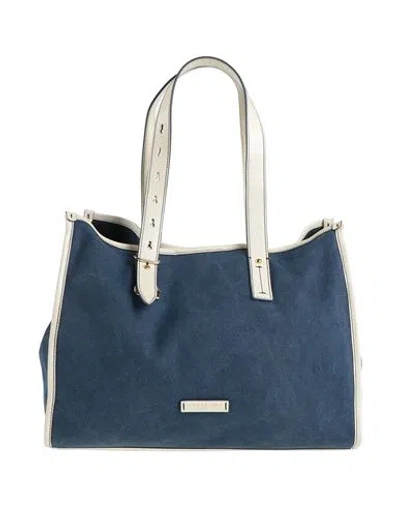 The Bridge Woman Handbag Navy Size - Textile Fibers, Leather In Blue