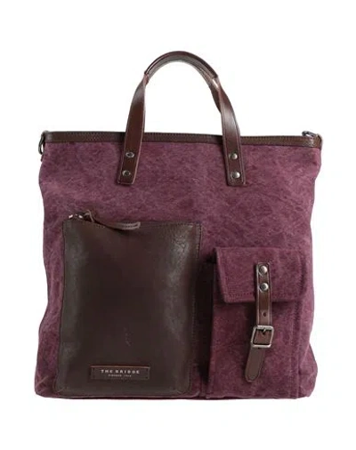 The Bridge Woman Handbag Plum Size - Leather, Textile Fibers In Purple