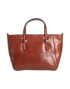 The Bridge Woman Handbag Tan Size - Leather, Natural Raffia In Brown