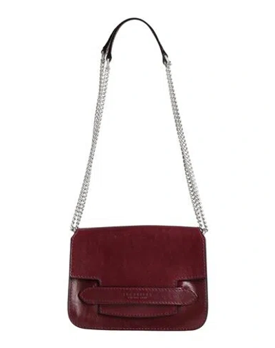 The Bridge Woman Shoulder Bag Burgundy Size - Leather In Red