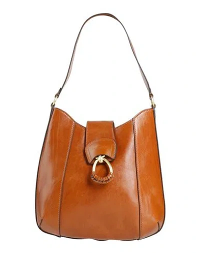 The Bridge Woman Shoulder Bag Camel Size - Leather In Sand