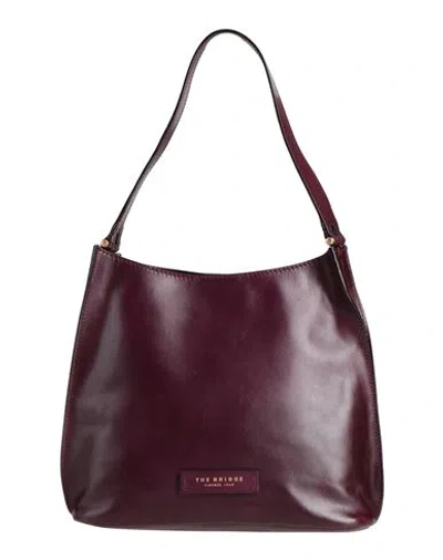 The Bridge Woman Shoulder Bag Plum Size - Leather In Purple