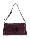 The Bridge Woman Shoulder Bag Plum Size - Leather In Purple