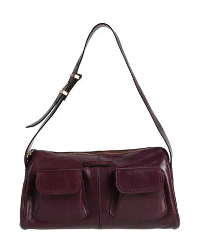 The Bridge Woman Shoulder Bag Plum Size - Leather In Purple
