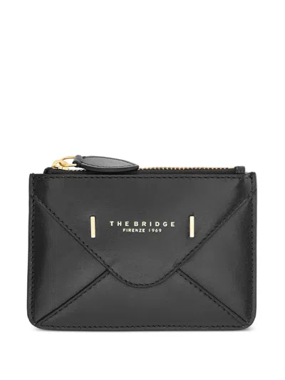 The Bridge Zip-fastening Leather Card Holder In Black
