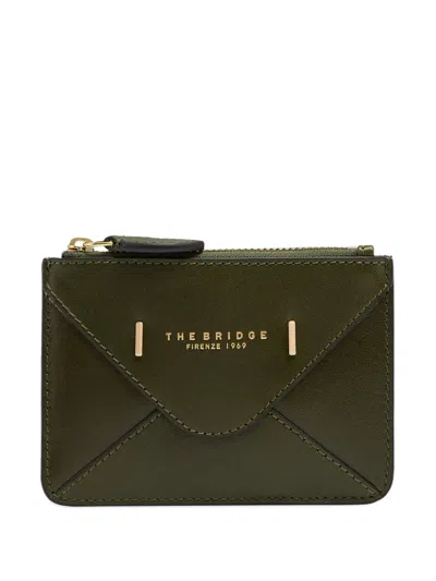 The Bridge Zip-fastening Leather Card Holder In Green