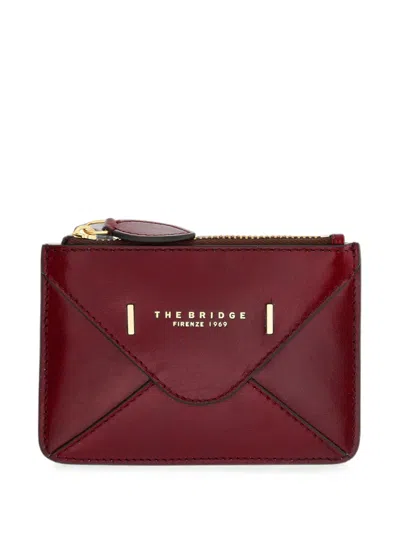 The Bridge Zip-fastening Leather Card Holder In Red