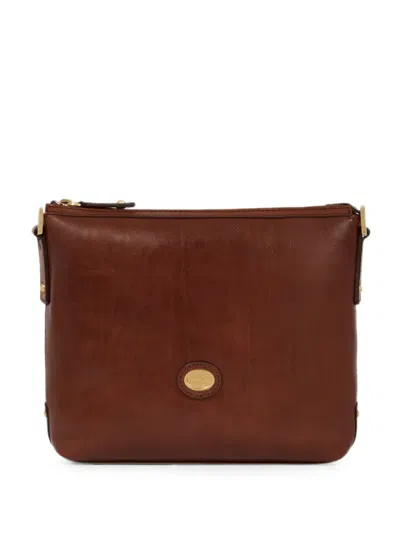 The Bridge Zip-top Leather Cross Body Bag In Brown