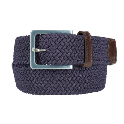 The British Belt Company Elba Elastic Stretch Belt In Navy
