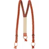 The British Belt Company Leather Turner Braided Button-end Suspenders In Tan
