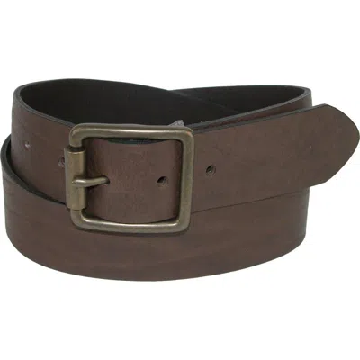 The British Belt Company Ravens Italian Leather Center Bar Buckle Belt In Brown