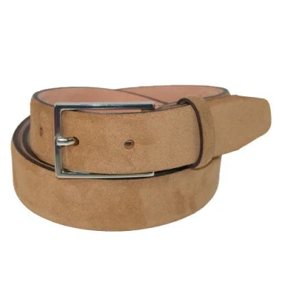 The British Belt Company Stratton Italian Leather Suede Belt In Tan
