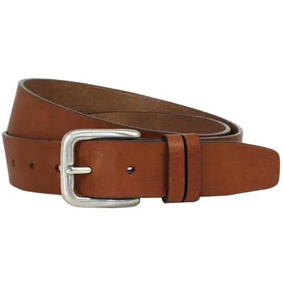 The British Belt Company Thistleton Italian Milled Leather Belt In Tan