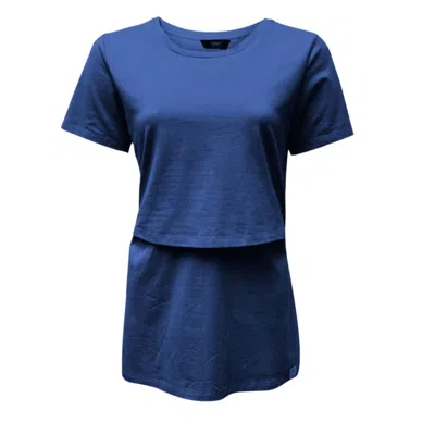 The Bshirt Blue Bshirt Nursing Crew Neck T-shirt In Navy