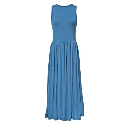 The Bshirt Blue Bshirt Women's Racer Back Gathered Dress In Teal