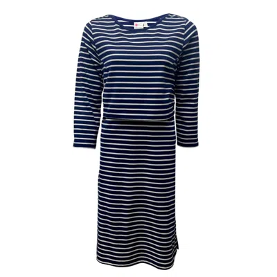 The Bshirt Nursing Dress In Navy And White Stripe In Blue