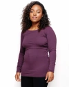 The Bshirt Womens Long Sleeve Nursing Top In Purple