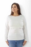The Bshirt Womens Long Sleeve Nursing Top In White