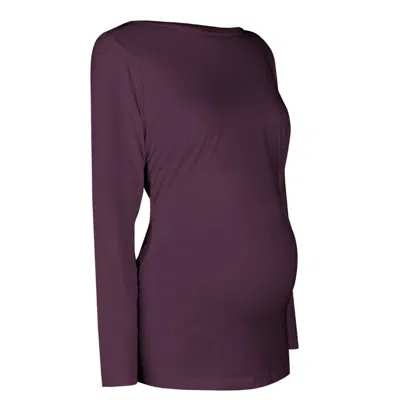 The Bshirt Pink / Purple Maternity Long Sleeve Top In Plum