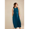 The Bshirt Racer Back Gathered Dress In Blue