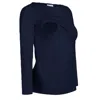 The Bshirt Women's Blue Nursing Long Sleeve T-shirt In Navy In Blue