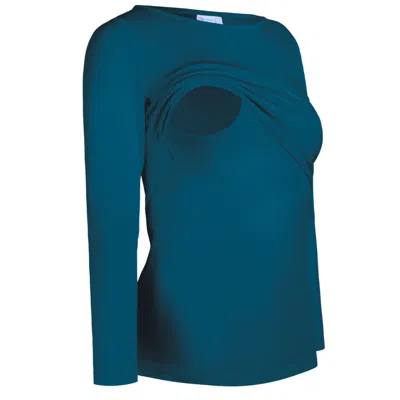 The Bshirt Women's Blue Nursing Long Sleeve T-shirt In Teal