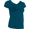 The Bshirt Women's Blue Nursing Short Sleeve T-shirt In Teal In Blue