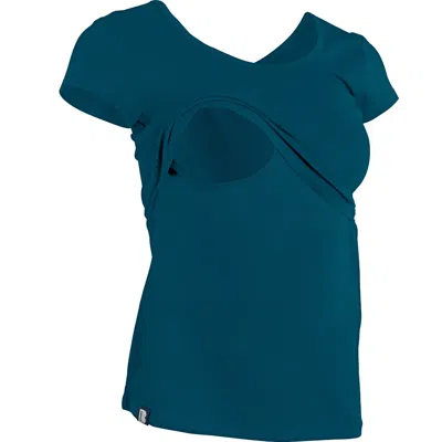 The Bshirt Women's Blue Nursing Short Sleeve T-shirt In Teal