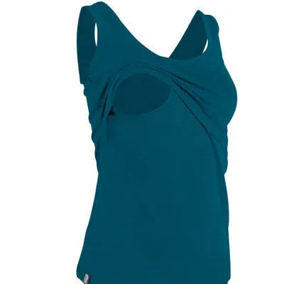 The Bshirt Women's Blue Nursing Vest In Teal