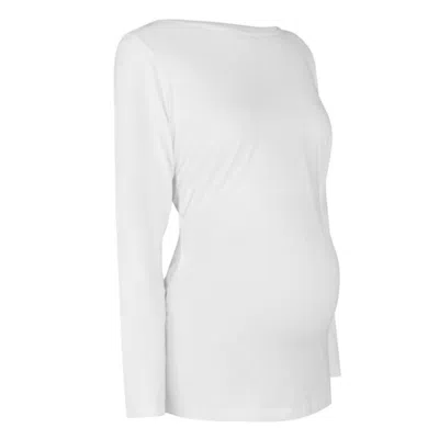 The Bshirt Women's Maternity Long Sleeve Top In White