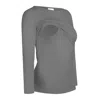 The Bshirt Women's Nursing Long Sleeve T-shirt In Grey In Grey