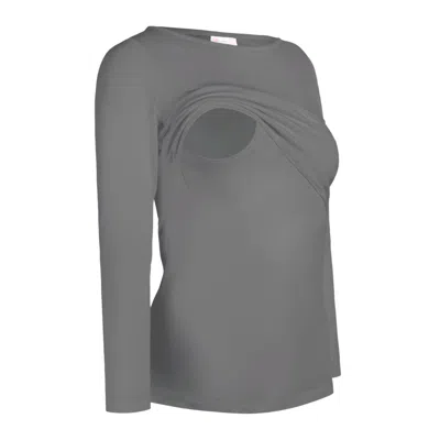 The Bshirt Women's Nursing Long Sleeve T-shirt In Grey