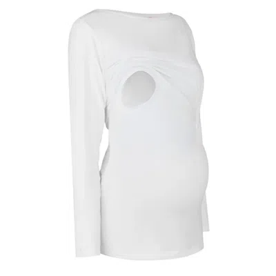 The Bshirt Women's Nursing Long Sleeve T-shirt In White
