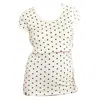 The Bshirt Women's Nursing Short Sleeve T-shirt In White And Black Spots In Black/white