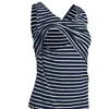 The Bshirt Women's Nursing Vest In Navy And White Stripe In Blue/white