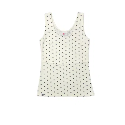 The Bshirt Women's Nursing Vest In White And Black Spots In Black/white