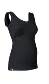 The Bshirt Women's Nursing Vest With Lace In Black In Black