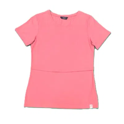 The Bshirt Women's Rose Gold Bshirt Nursing Crew Neck T-shirt In Rose In Pink/purple